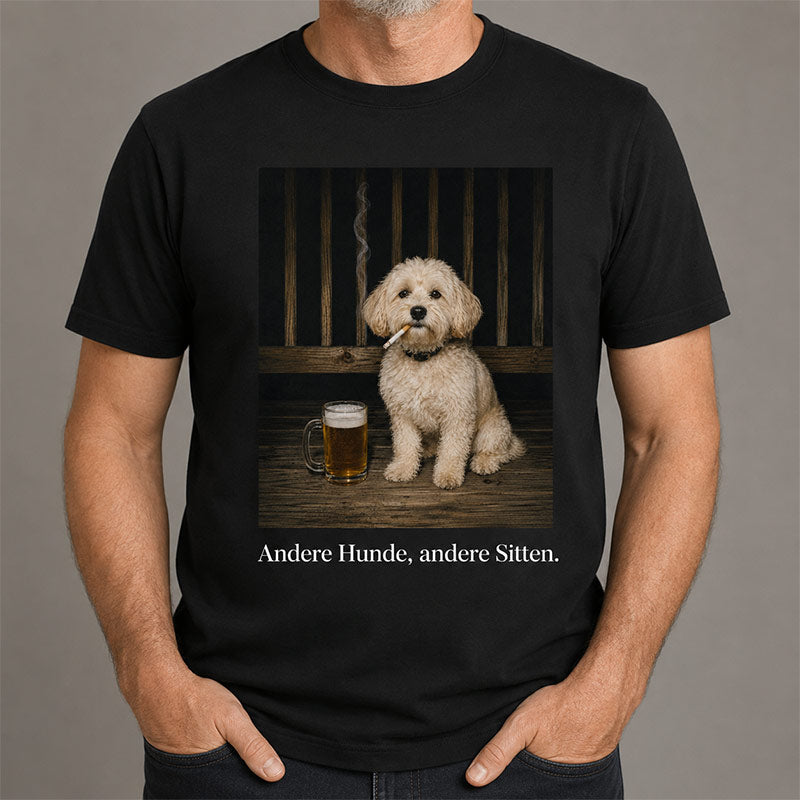 Personalisiertes Haustier T-Shirt – Bier im Vintage Style