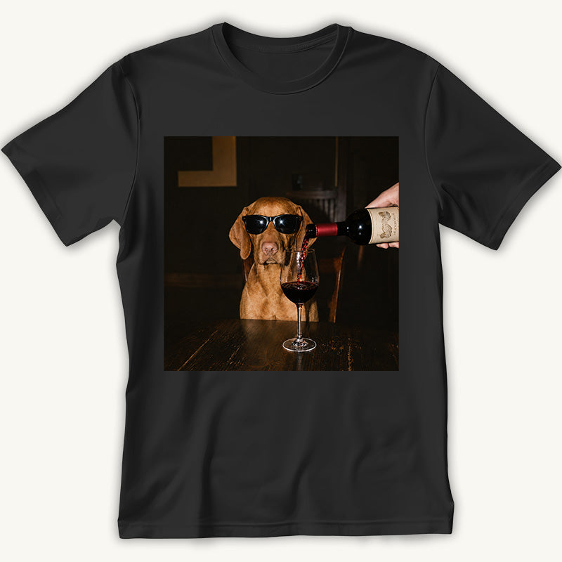 Personalisiertes Haustier T-Shirt – Wine Night im Vintage Style
